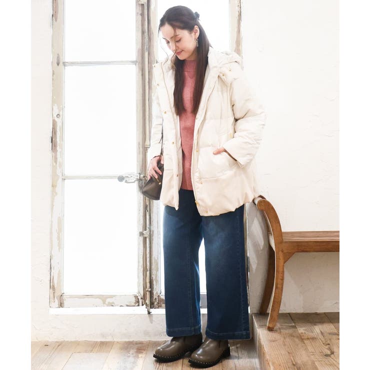 【大きいサイズ】異素材ショートダウンジャケット | eur3 | 詳細画像2 