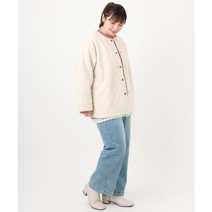 【大きいサイズ】ブークレノーカラージャケット | eur3 | 詳細画像18