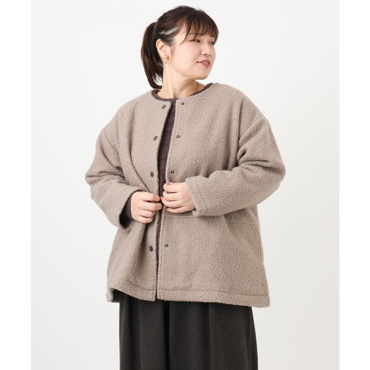 【大きいサイズ】ブークレノーカラージャケット | eur3 | 詳細画像21