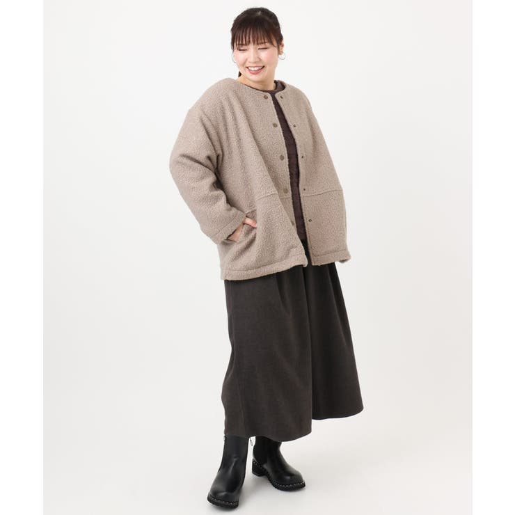 【大きいサイズ】ブークレノーカラージャケット | eur3 | 詳細画像25