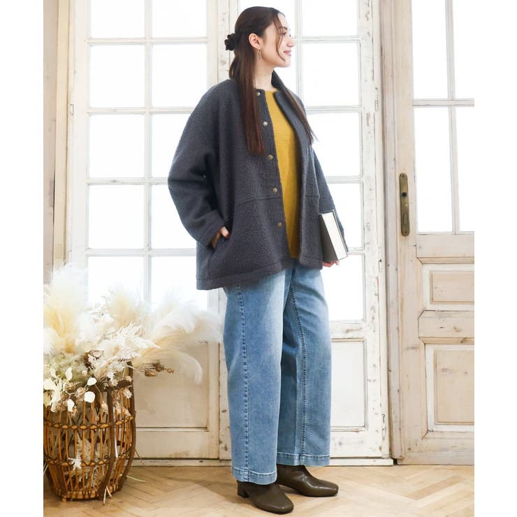 【大きいサイズ】ブークレノーカラージャケット | eur3 | 詳細画像27