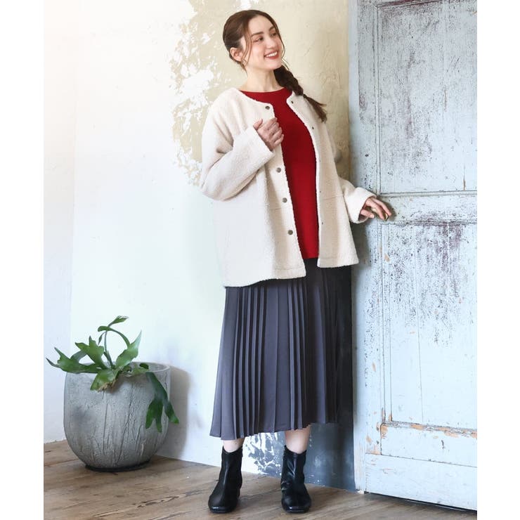 【大きいサイズ】ブークレノーカラージャケット | eur3 | 詳細画像3