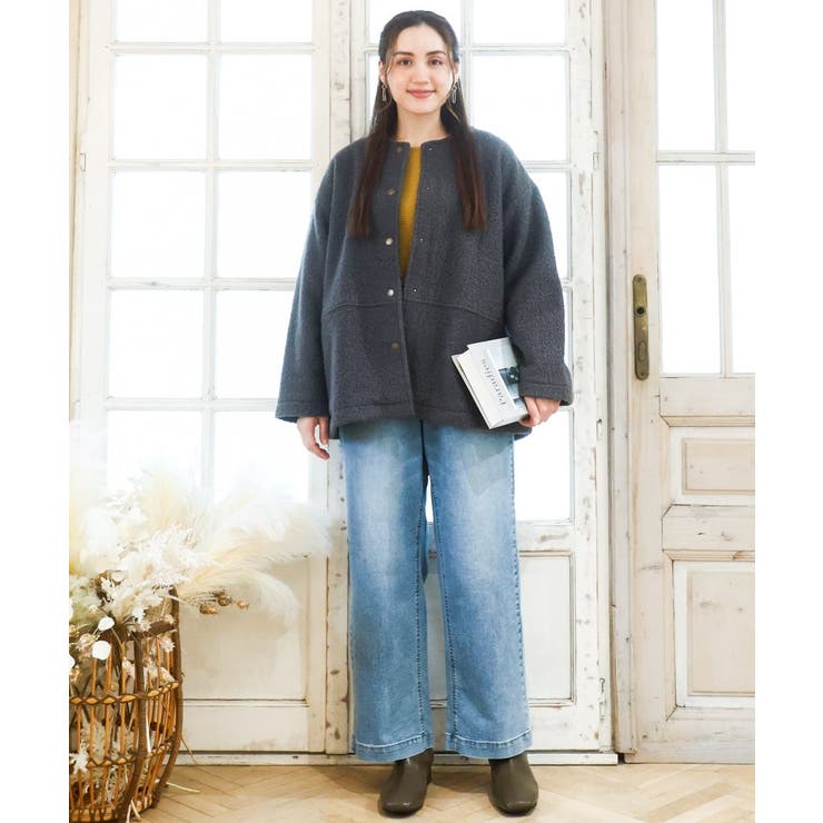 【大きいサイズ】ブークレノーカラージャケット | eur3 | 詳細画像31 