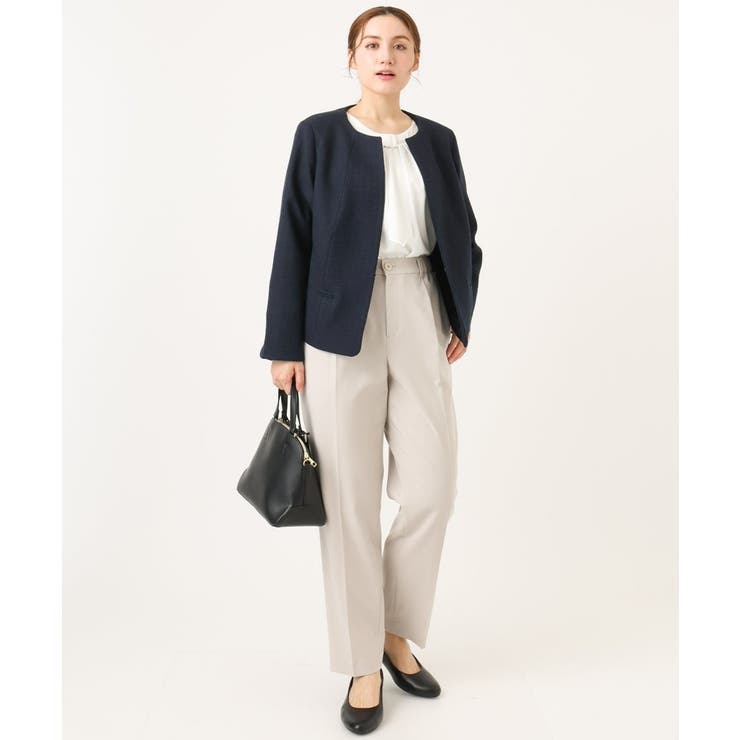 【大きいサイズ】ノーカラーツイードジャケット | eur3 | 詳細画像13 