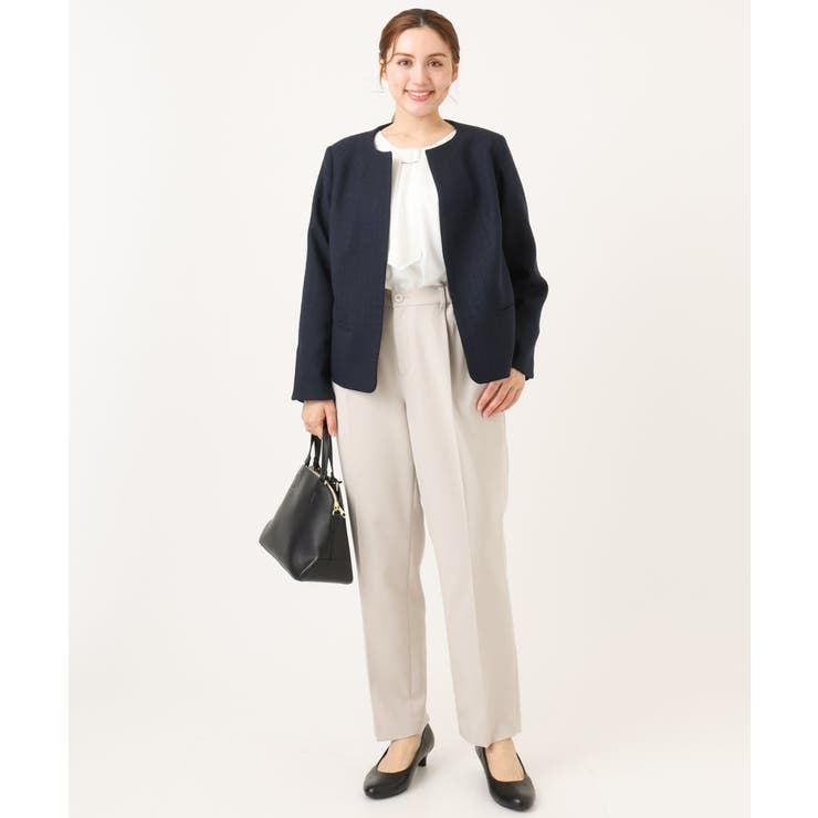 【大きいサイズ】ノーカラーツイードジャケット | eur3 | 詳細画像14 