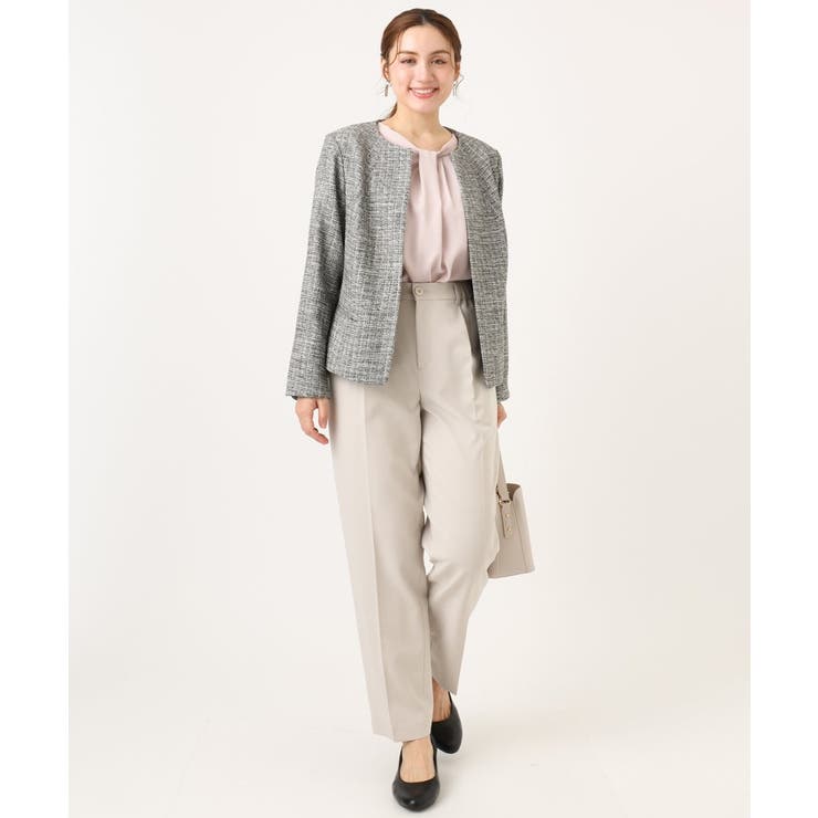 【大きいサイズ】ノーカラーツイードジャケット | eur3 | 詳細画像20 