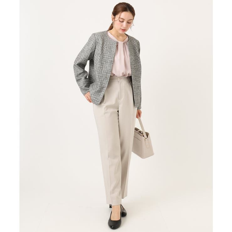 【大きいサイズ】ノーカラーツイードジャケット | eur3 | 詳細画像21 