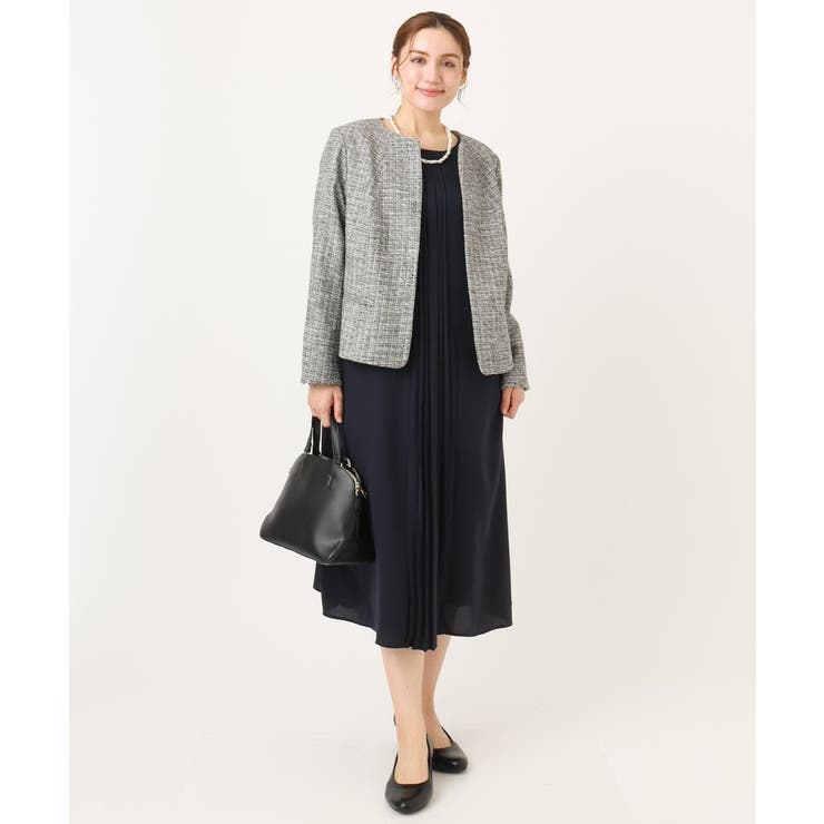 【大きいサイズ】ノーカラーツイードジャケット | eur3 | 詳細画像25 