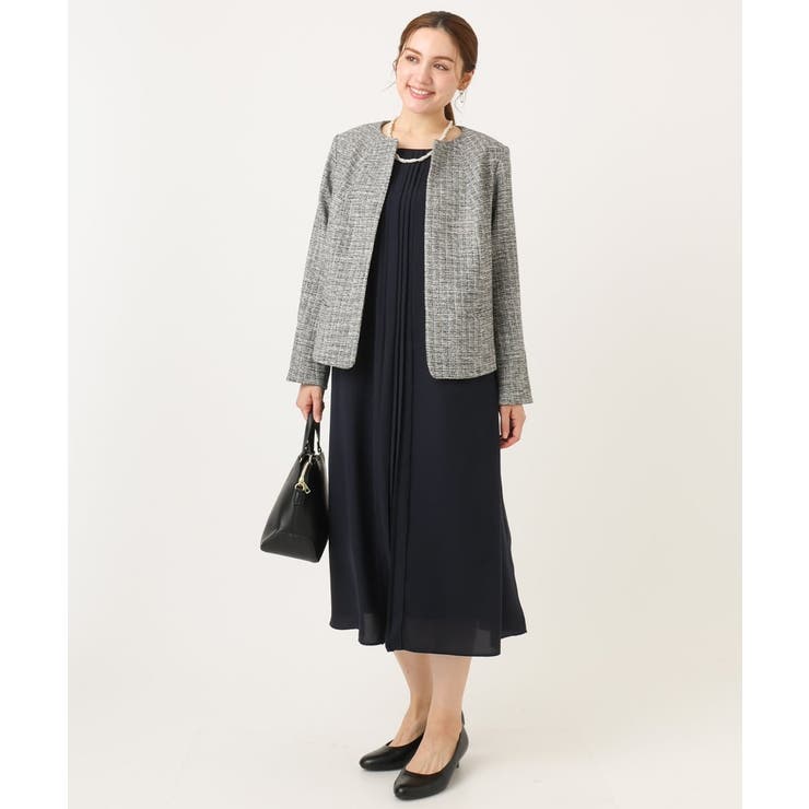 【大きいサイズ】ノーカラーツイードジャケット | eur3 | 詳細画像26 