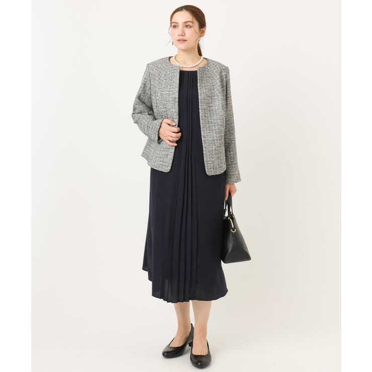 【大きいサイズ】ノーカラーツイードジャケット | eur3 | 詳細画像27 