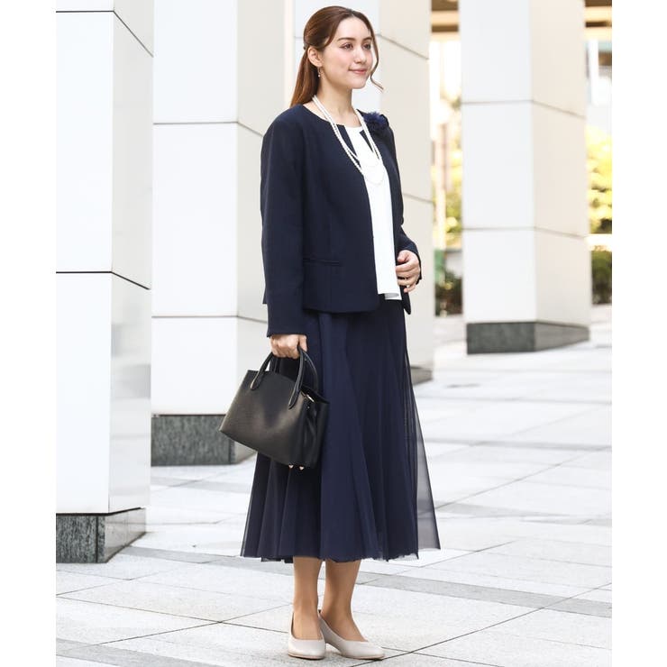 【大きいサイズ】ノーカラーツイードジャケット | eur3 | 詳細画像3 