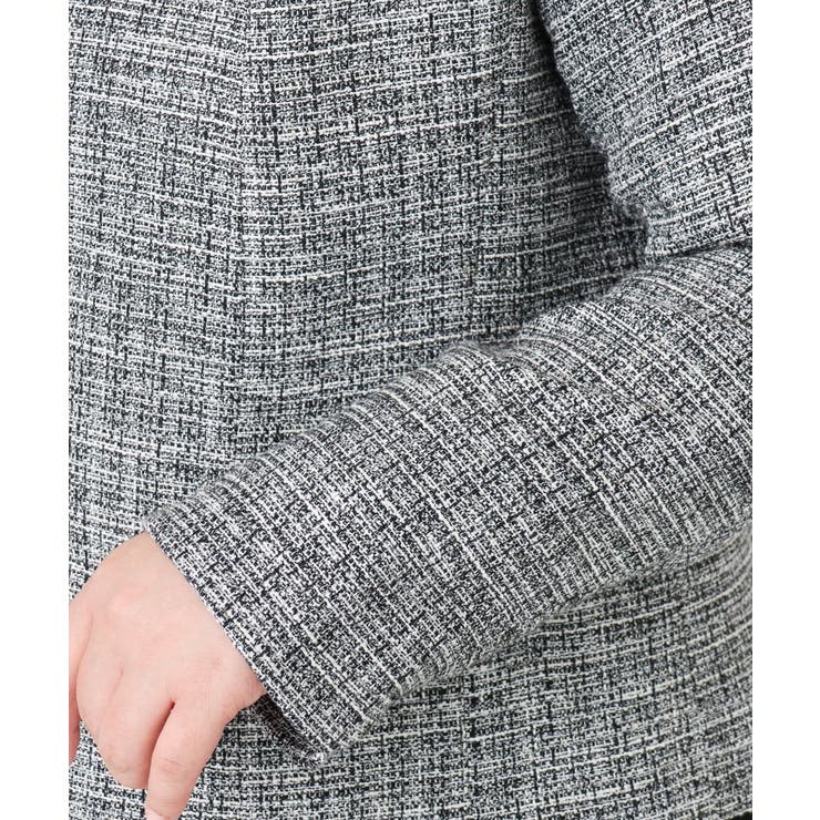 【大きいサイズ】ノーカラーツイードジャケット | eur3 | 詳細画像37 