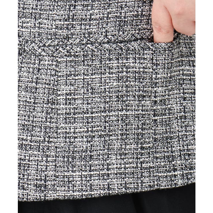 【大きいサイズ】ノーカラーツイードジャケット | eur3 | 詳細画像38 