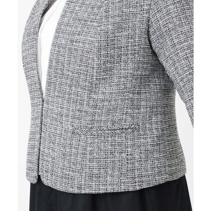 【大きいサイズ】ノーカラーツイードジャケット | eur3 | 詳細画像39 