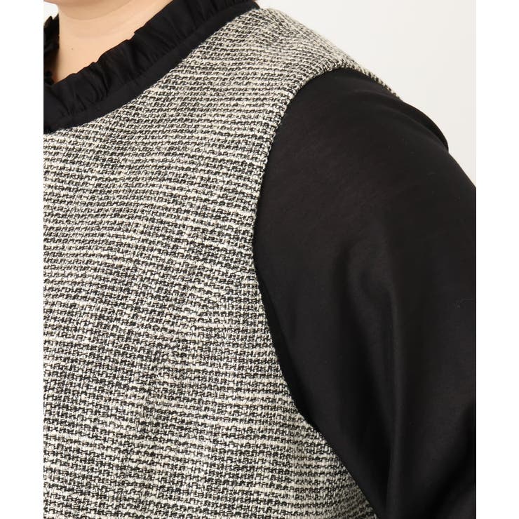 【大きいサイズ】ツイードペプラムジレ | eur3 | 詳細画像26 