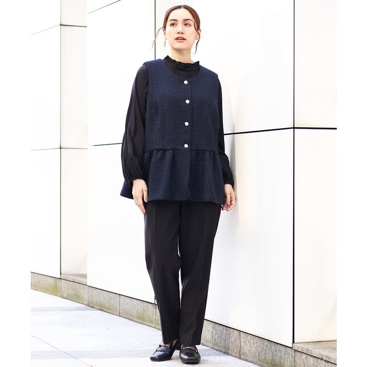 【大きいサイズ】ツイードペプラムジレ | eur3 | 詳細画像4 