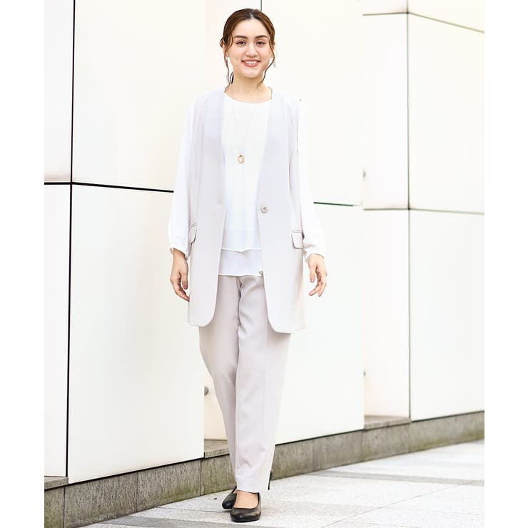 【大きいサイズ/セットアップ対応】WクロスストレッチVネックジレ | eur3 | 詳細画像19 