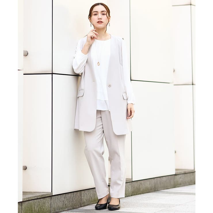 【大きいサイズ/セットアップ対応】WクロスストレッチVネックジレ | eur3 | 詳細画像20 