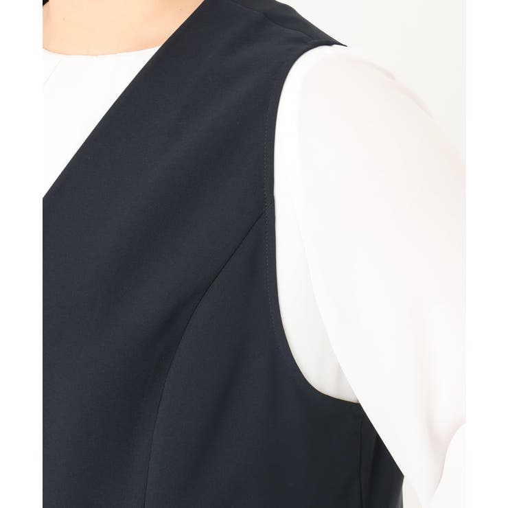 【大きいサイズ/セットアップ対応】WクロスストレッチVネックジレ | eur3 | 詳細画像7 