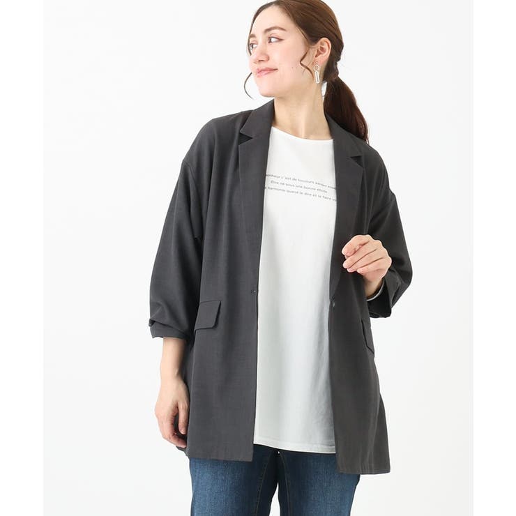 ダークグレー(93) | 【大きいサイズ】タンブラーオックステーラードジャケット | eur3