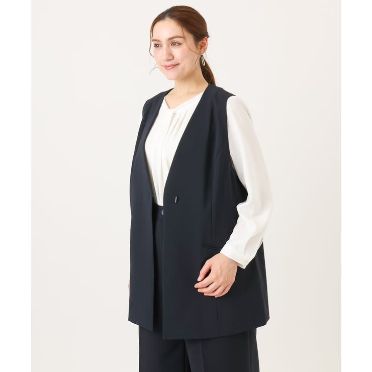 【大きいサイズ】WクロスVネックジレ | eur3 | 詳細画像2 