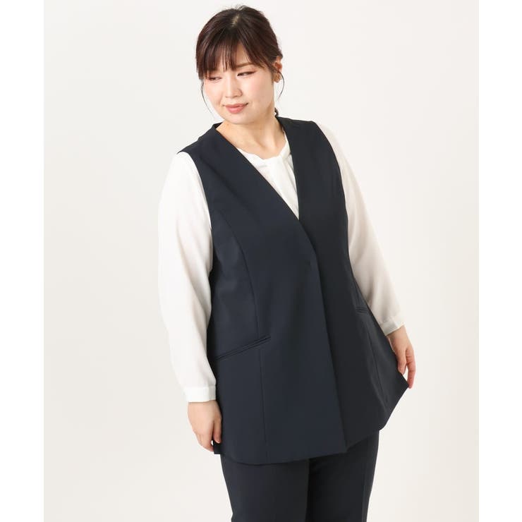 【大きいサイズ】WクロスVネックジレ | eur3 | 詳細画像6 