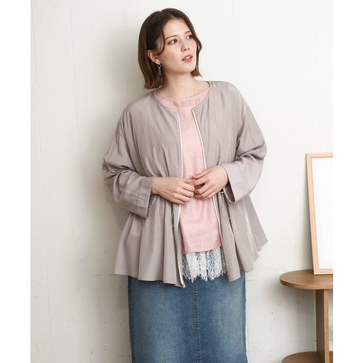 【大きいサイズ】シア―ギャザーブルゾン | eur3 | 詳細画像2 