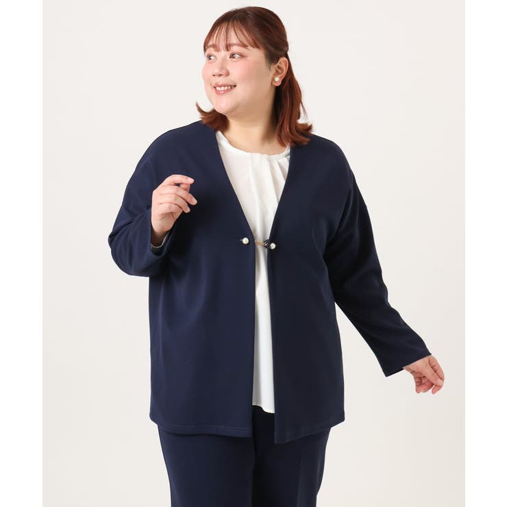 【大きいサイズ 2wayボタン セットアップ対応】カットジョーゼットVネックジャ… | eur3 | 詳細画像17 