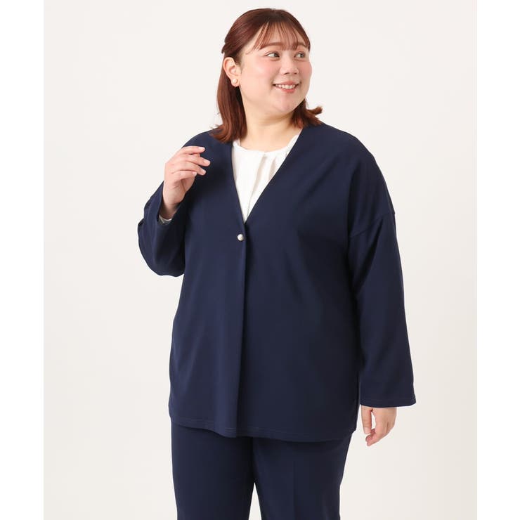 【大きいサイズ 2wayボタン セットアップ対応】カットジョーゼットVネックジャ… | eur3 | 詳細画像22 