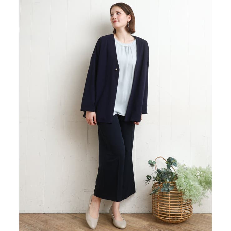 【大きいサイズ 2wayボタン セットアップ対応】カットジョーゼットVネックジャ… | eur3 | 詳細画像3 