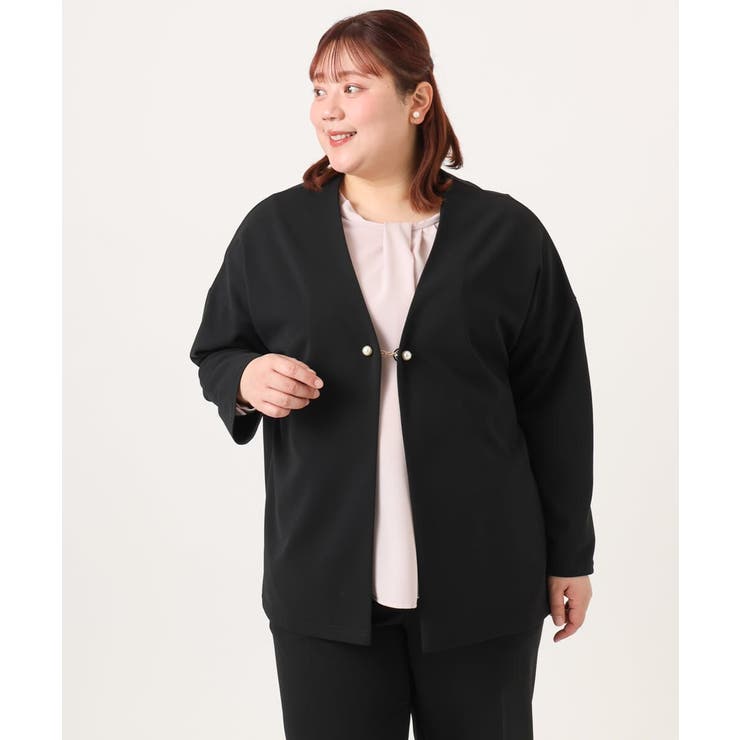 【大きいサイズ 2wayボタン セットアップ対応】カットジョーゼットVネックジャ… | eur3 | 詳細画像30 