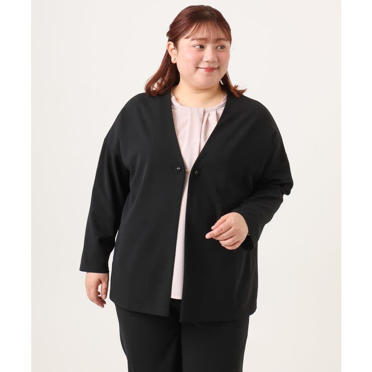 【大きいサイズ 2wayボタン セットアップ対応】カットジョーゼットVネックジャ… | eur3 | 詳細画像32 