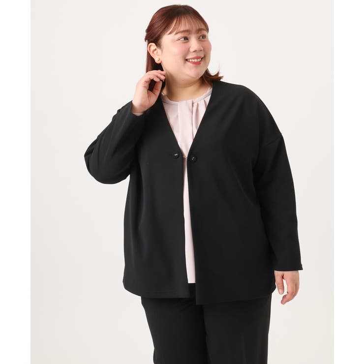 【大きいサイズ 2wayボタン セットアップ対応】カットジョーゼットVネックジャ… | eur3 | 詳細画像33 