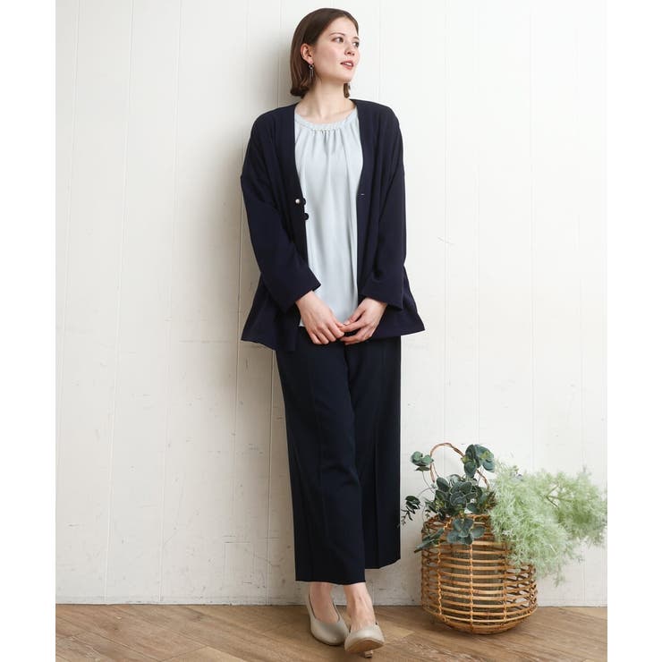 【大きいサイズ 2wayボタン セットアップ対応】カットジョーゼットVネックジャ… | eur3 | 詳細画像4 