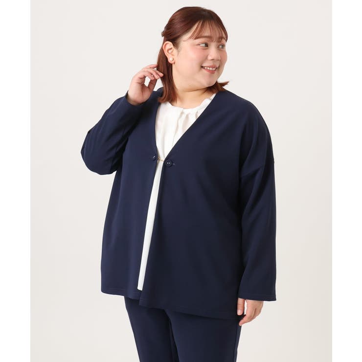 【大きいサイズ 2wayボタン セットアップ対応】カットジョーゼットVネックジャ… | eur3 | 詳細画像5 