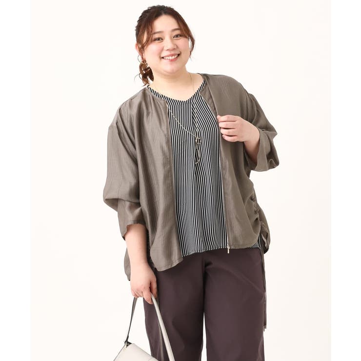 【大きいサイズ/2WAY】シアーライトブルゾン | eur3 | 詳細画像5 