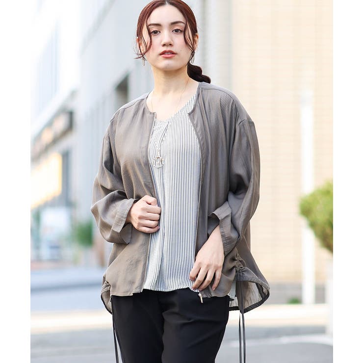 モカ(84) | 【大きいサイズ/2WAY】シアーライトブルゾン | eur3