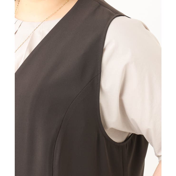 【大きいサイズ/接触冷感】カノコVネックジレ | eur3 | 詳細画像11 