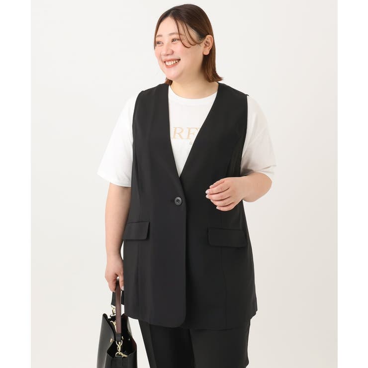 【大きいサイズ/接触冷感】カノコVネックジレ | eur3 | 詳細画像20 