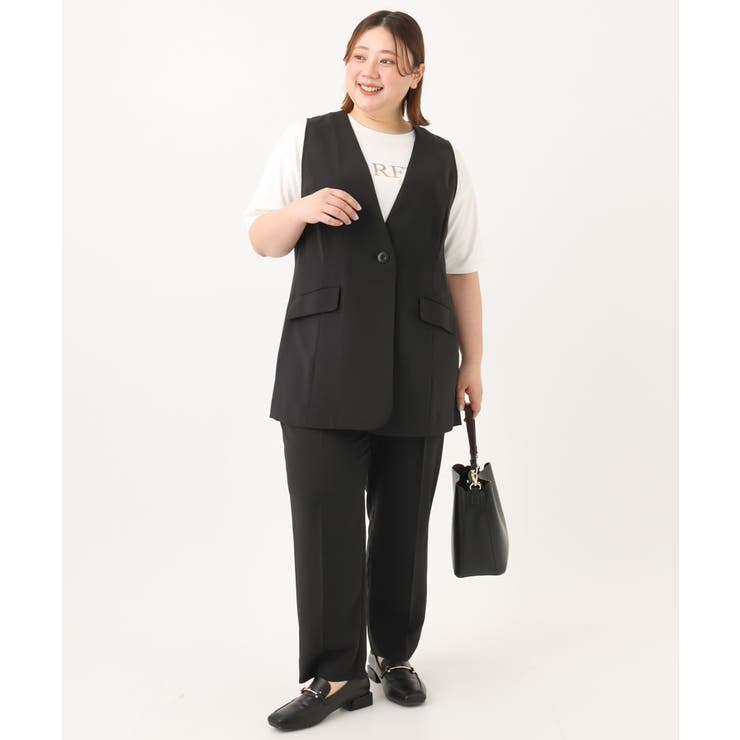 【大きいサイズ/接触冷感】カノコVネックジレ | eur3 | 詳細画像23 