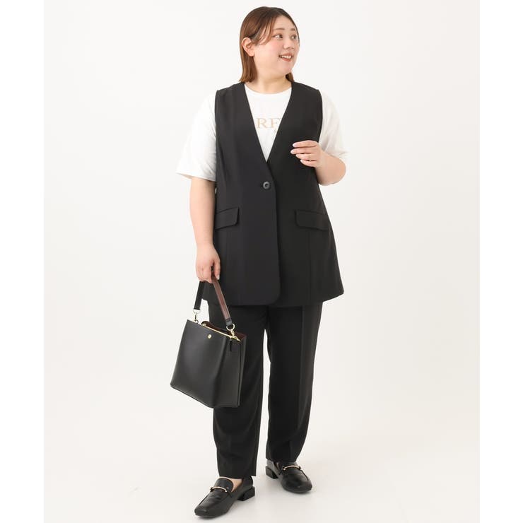 【大きいサイズ/接触冷感】カノコVネックジレ | eur3 | 詳細画像24 