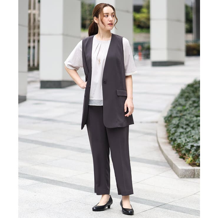 【大きいサイズ/接触冷感】カノコVネックジレ | eur3 | 詳細画像3 