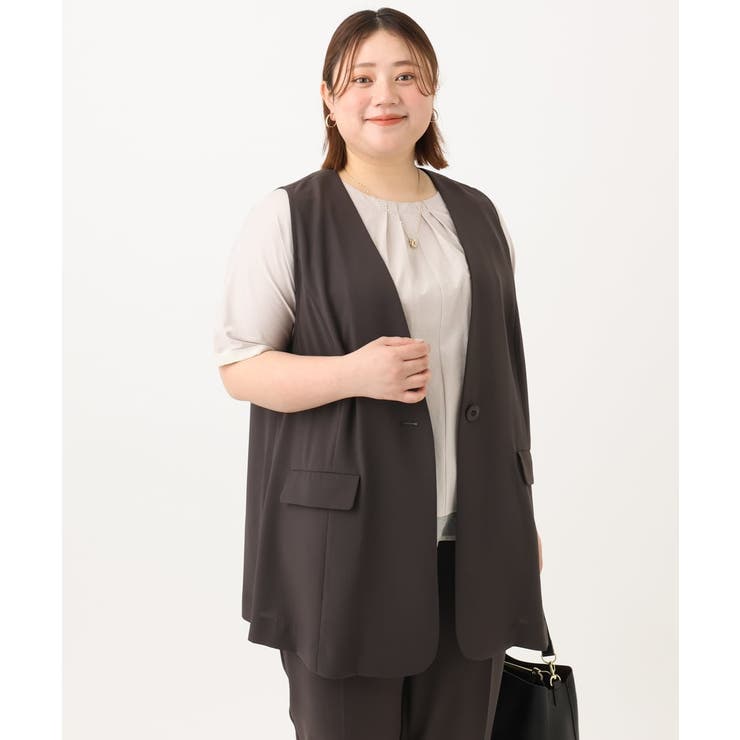 【大きいサイズ/接触冷感】カノコVネックジレ | eur3 | 詳細画像5 