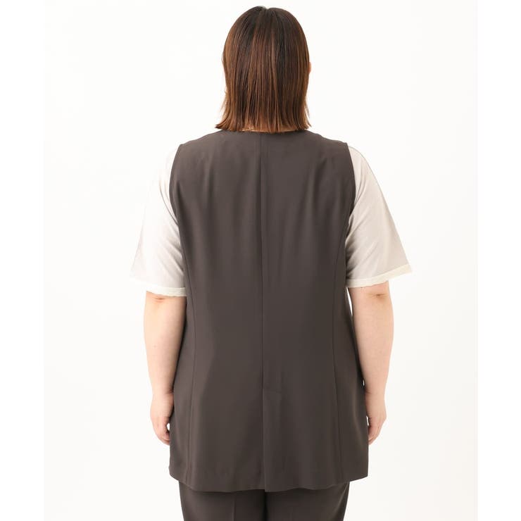 【大きいサイズ/接触冷感】カノコVネックジレ | eur3 | 詳細画像9 