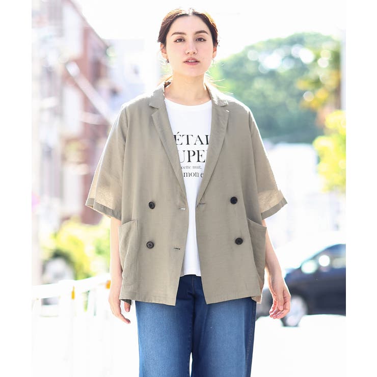 【定価：￥120.000-】美品★七分袖ジャケット（ルーヴル）38 CORNERS ジャケット テーラードジャケット 金ボタンツイル
