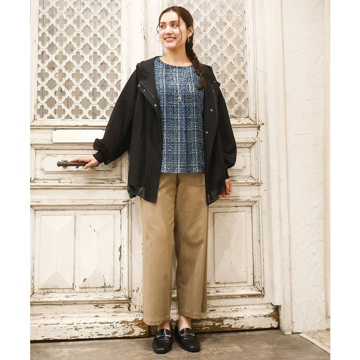 【大きいサイズ】バイカラーフーディーブルゾン | eur3 | 詳細画像33 