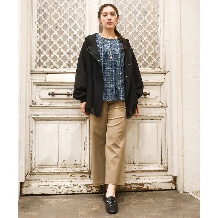 【大きいサイズ】バイカラーフーディーブルゾン | eur3 | 詳細画像35 