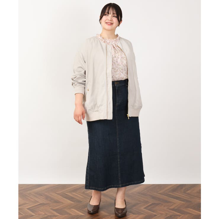 【大きいサイズ】ノーカラーギャザーブルゾン | eur3 | 詳細画像23 