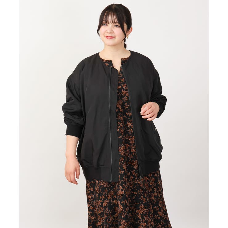 【大きいサイズ】ノーカラーギャザーブルゾン | eur3 | 詳細画像28 