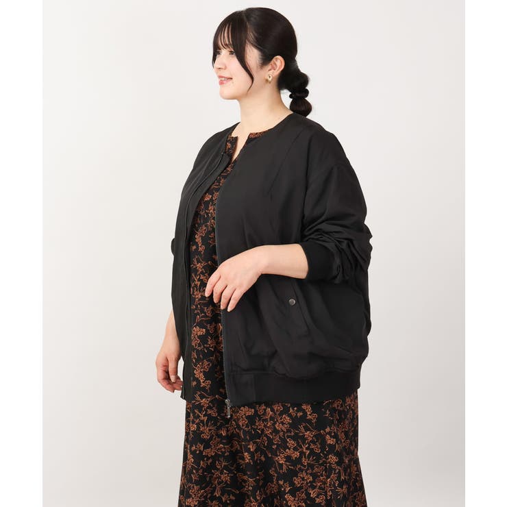 【大きいサイズ】ノーカラーギャザーブルゾン | eur3 | 詳細画像29 